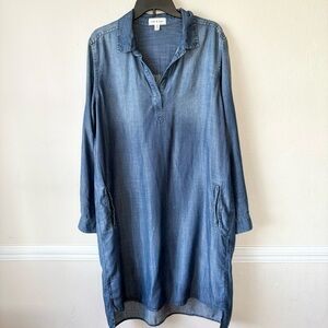 Cloth & Stone Anthropologie Chambray Ombre Tencel Shirt Dress